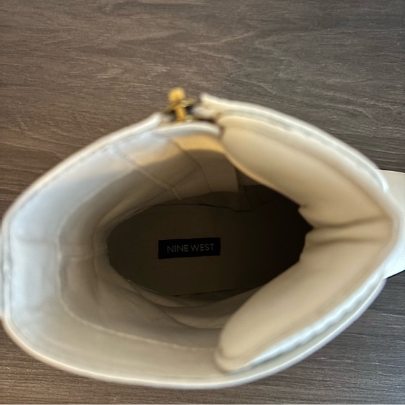 Nine West Women’s Junga Lug Sole Cream Studded Boots - Picture 4 of 5